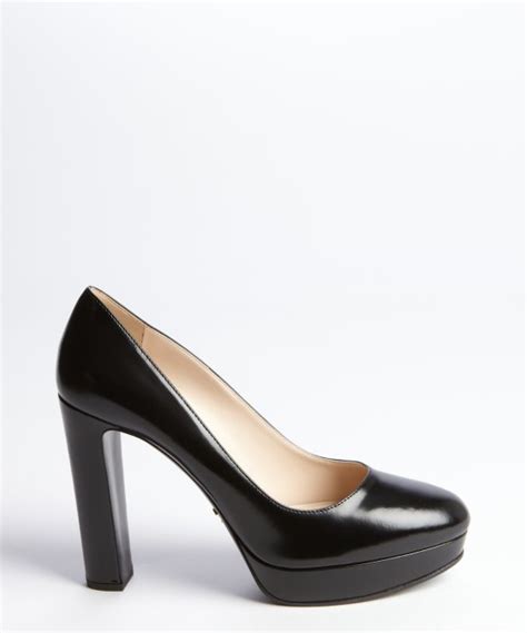 prada cap toe block heel|Prada high heels platform.